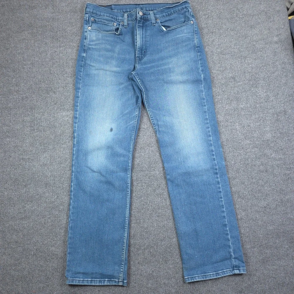 Levis 514 Straight Jeans Mens 34x32 Blue Denim Stretch Casual Light Wash